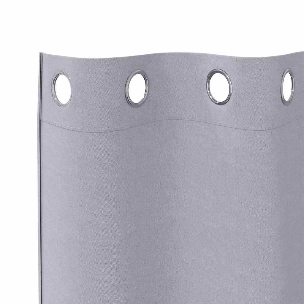 Blackout Curtains with Rings 2 pcs Metal Grey 245 x 140 cm