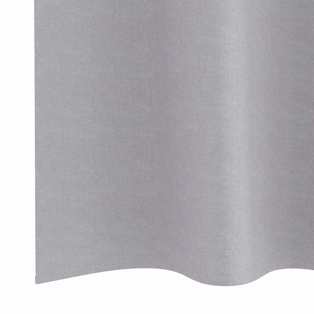 Blackout Curtains with Rings 2 pcs Metal Grey 245 x 140 cm