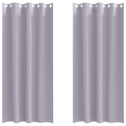 Blackout Curtains with Rings 2 pcs Metal Grey 245 x 140 cm