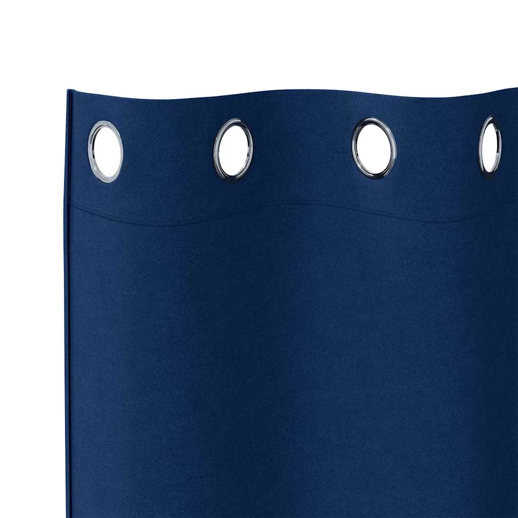 Blackout Curtains with Rings 2 pcs Dark Blue 225 x 140 cm