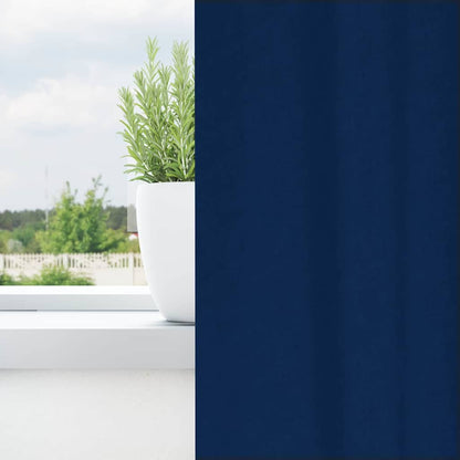 Blackout Curtains with Rings 2 pcs Dark Blue 245 x 140 cm