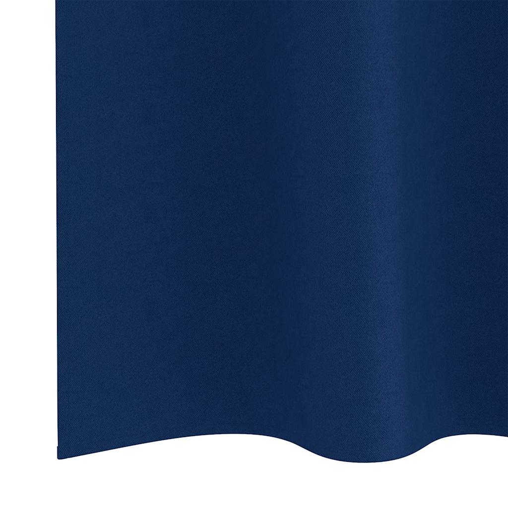 Blackout Curtains with Rings 2 pcs Dark Blue 260 x 140 cm