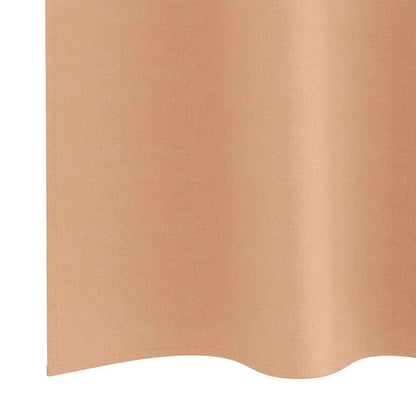 Blackout Curtains with Rings 2 pcs Light Brown 140 x 140 cm