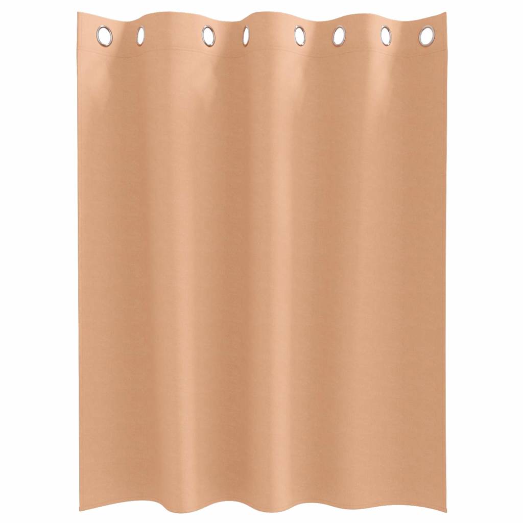 Blackout Curtains with Rings 2 pcs Light Brown 140 x 140 cm