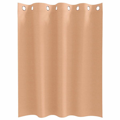 Blackout Curtains with Rings 2 pcs Light Brown 140 x 140 cm