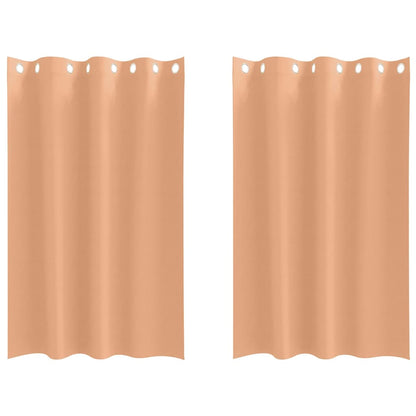 Blackout Curtains with Rings 2 pcs Light Brown 175 x 140 cm