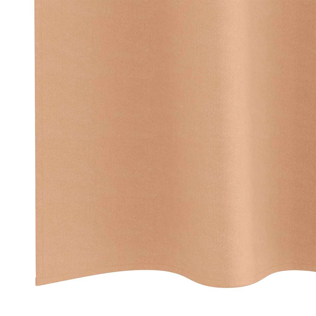 Blackout Curtains with Rings 2 pcs Light Brown 245 x 140 cm