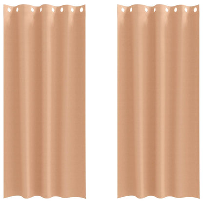 Blackout Curtains with Rings 2 pcs Light Brown 245 x 140 cm