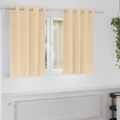 Blackout Curtains with Rings 2 pcs Cream 140 x 140 cm Polyester