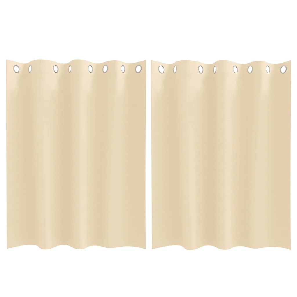 Blackout Curtains with Rings 2 pcs Cream 140 x 140 cm Polyester