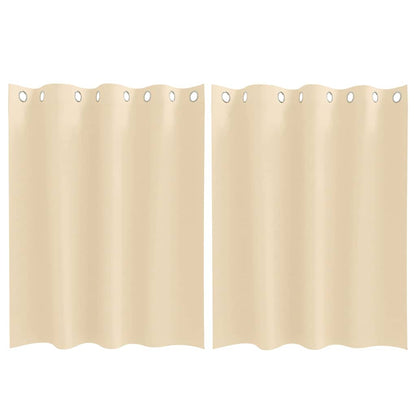 Blackout Curtains with Rings 2 pcs Cream 140 x 140 cm Polyester