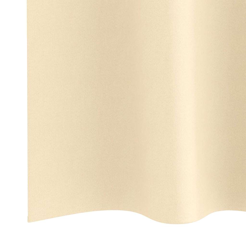 Blackout Curtains with Rings 2 pcs Cream 175 x 140 cm Polyester