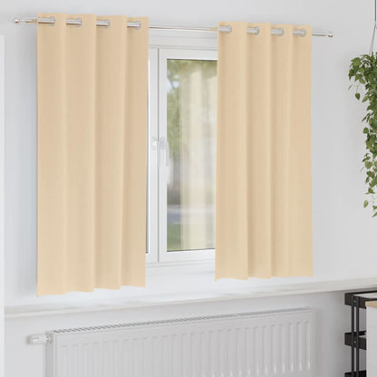 Blackout Curtains with Rings 2 pcs Cream 175 x 140 cm Polyester