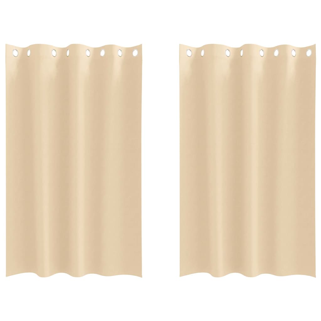 Blackout Curtains with Rings 2 pcs Cream 175 x 140 cm Polyester