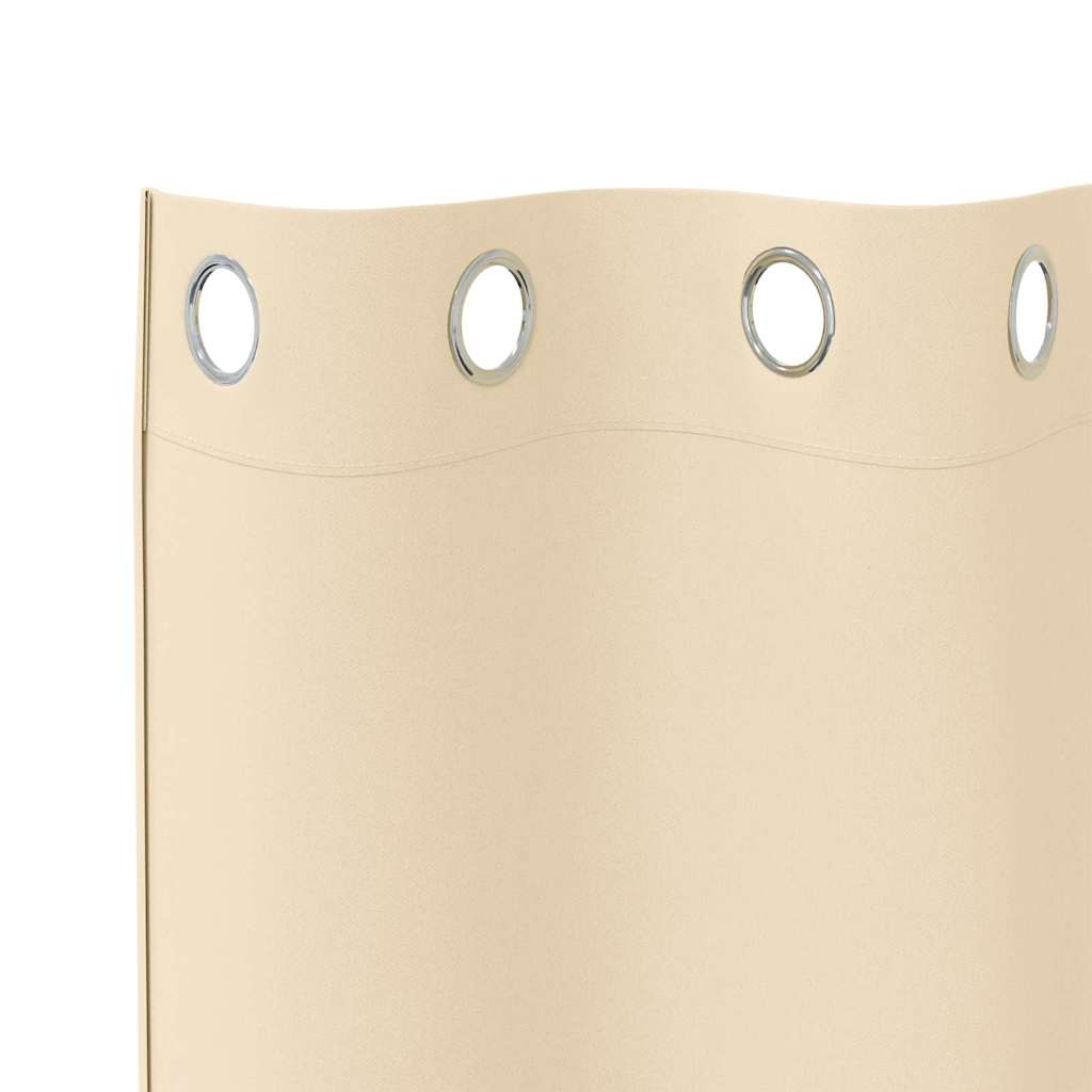 Blackout Curtains with Rings 2 pcs Cream 225 x 140 cm Polyester