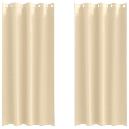 Blackout Curtains with Rings 2 pcs Cream 225 x 140 cm Polyester