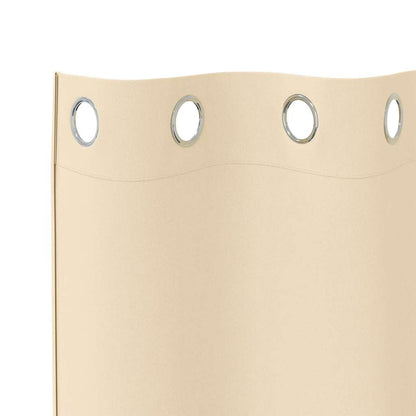 Blackout Curtains with Rings 2 pcs Cream 245 x 140 cm Polyester