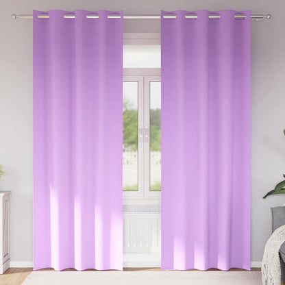 Blackout Curtains with Rings 2 pcs Purple 260 x 140 cm