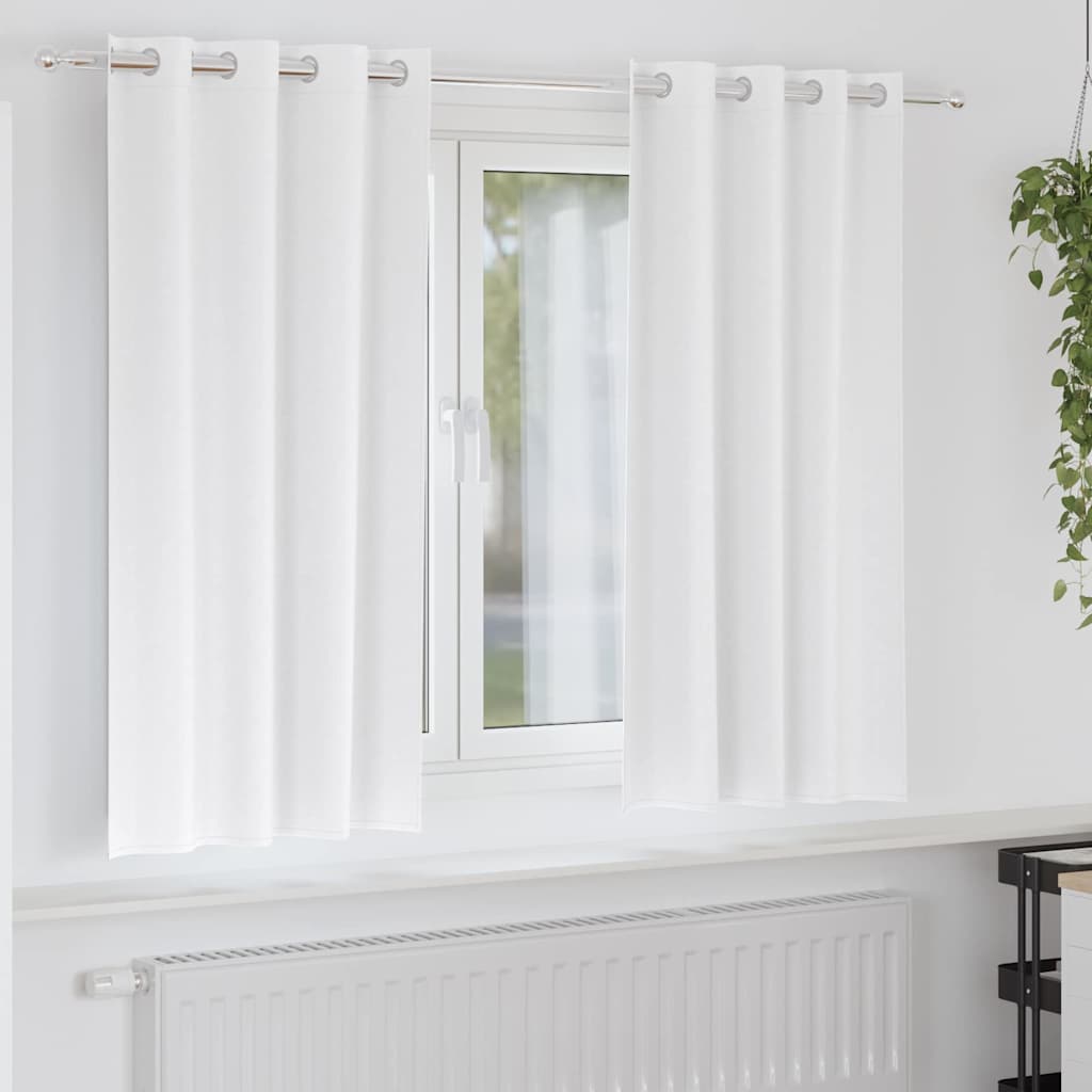 Blackout Curtains with Rings 2 pcs Pure White 175 x 140 cm