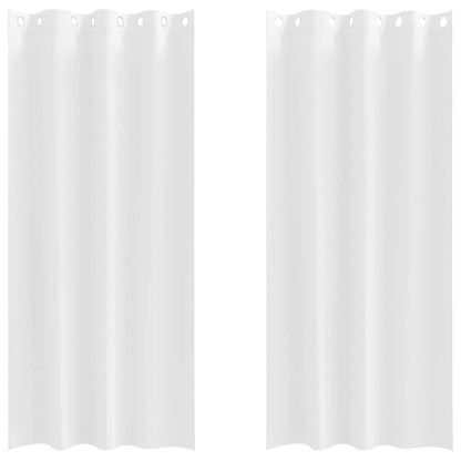 Blackout Curtains with Rings 2 pcs Pure White 245 x 140 cm