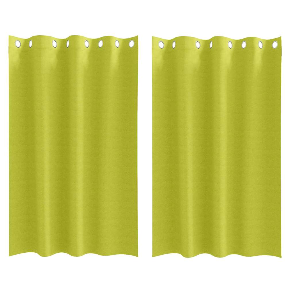 Blackout Curtains with Rings 2 pcs Green 175 x 140 cm Polyester