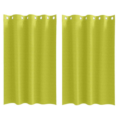 Blackout Curtains with Rings 2 pcs Green 175 x 140 cm Polyester
