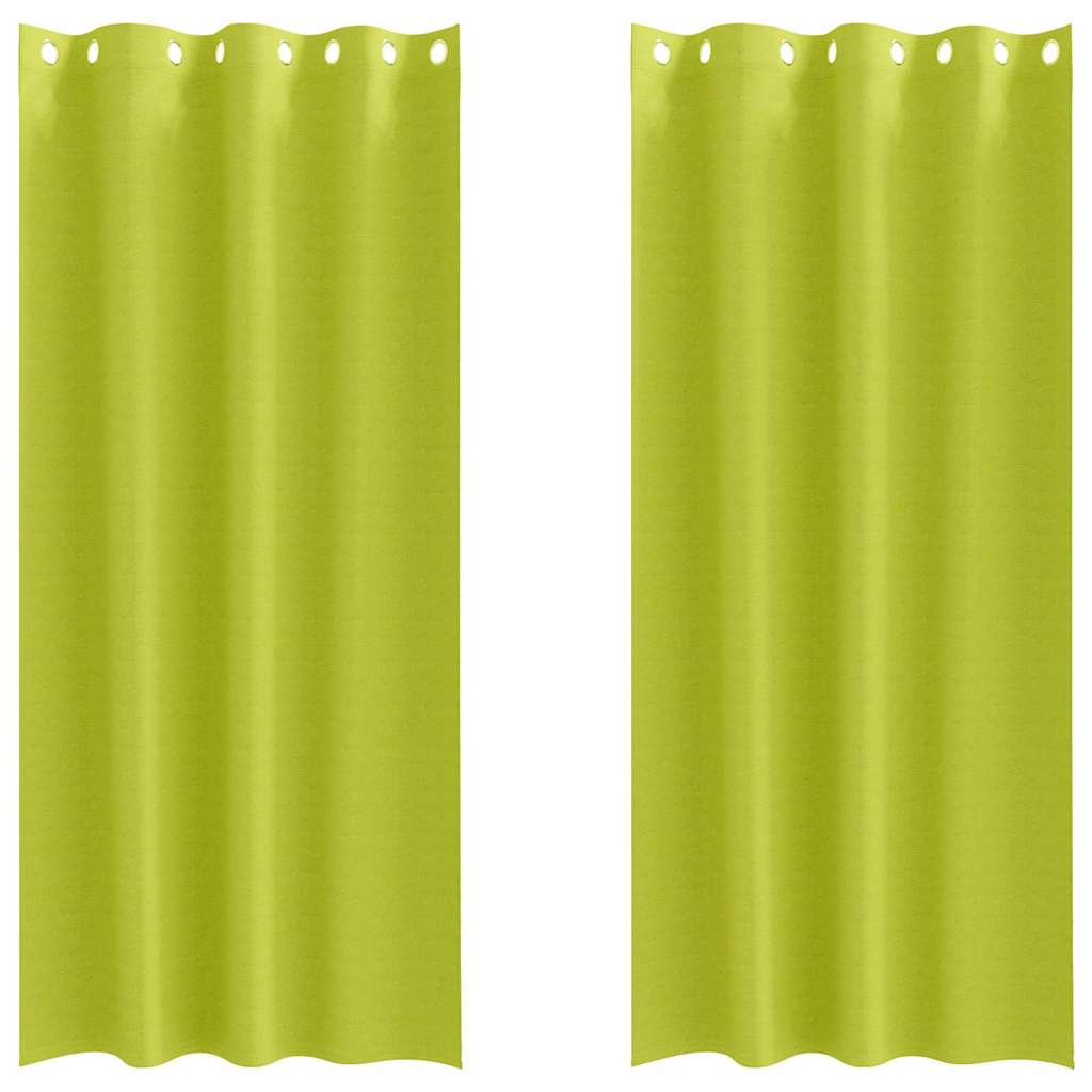 Blackout Curtains with Rings 2 pcs Green 225 x 140 cm Polyester