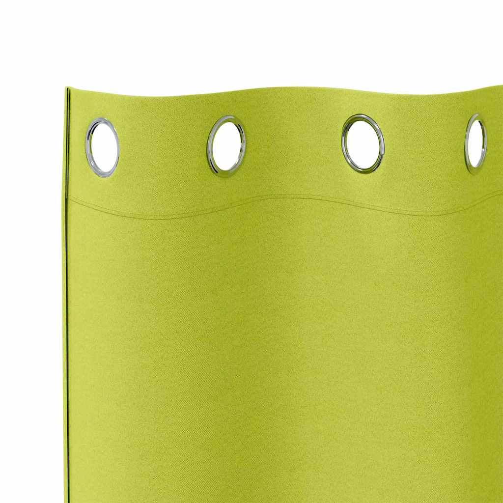 Blackout Curtains with Rings 2 pcs Green 260 x 140 cm Polyester