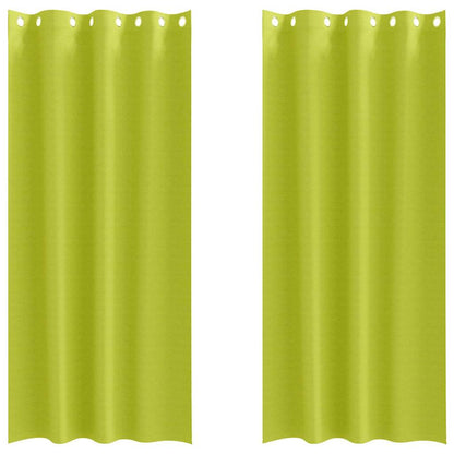Blackout Curtains with Rings 2 pcs Green 260 x 140 cm Polyester