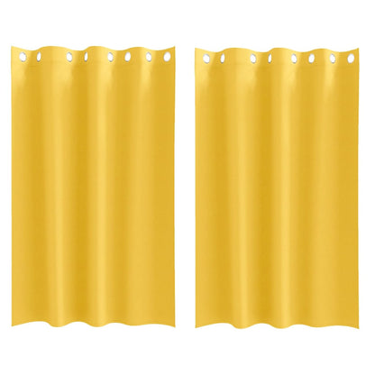 Blackout Curtains with Rings 2 pcs Mustard Yellow 175 x 140 cm
