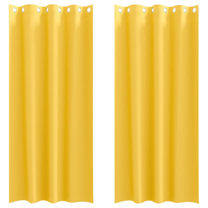 Blackout Curtains with Rings 2 pcs Mustard Yellow 225 x 140 cm