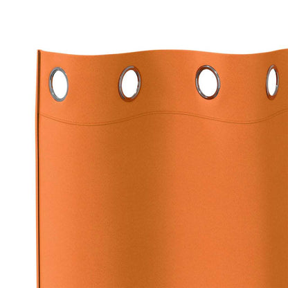 Blackout Curtains with Rings 2 pcs Bright Orange 245 x 140 cm