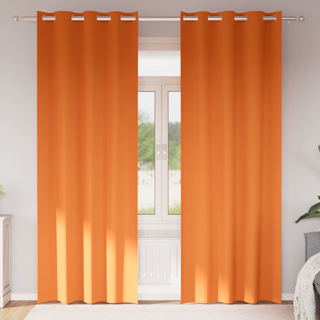 Blackout Curtains with Rings 2 pcs Bright Orange 245 x 140 cm