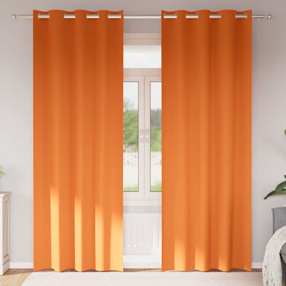 Blackout Curtains with Rings 2 pcs Bright Orange 245 x 140 cm