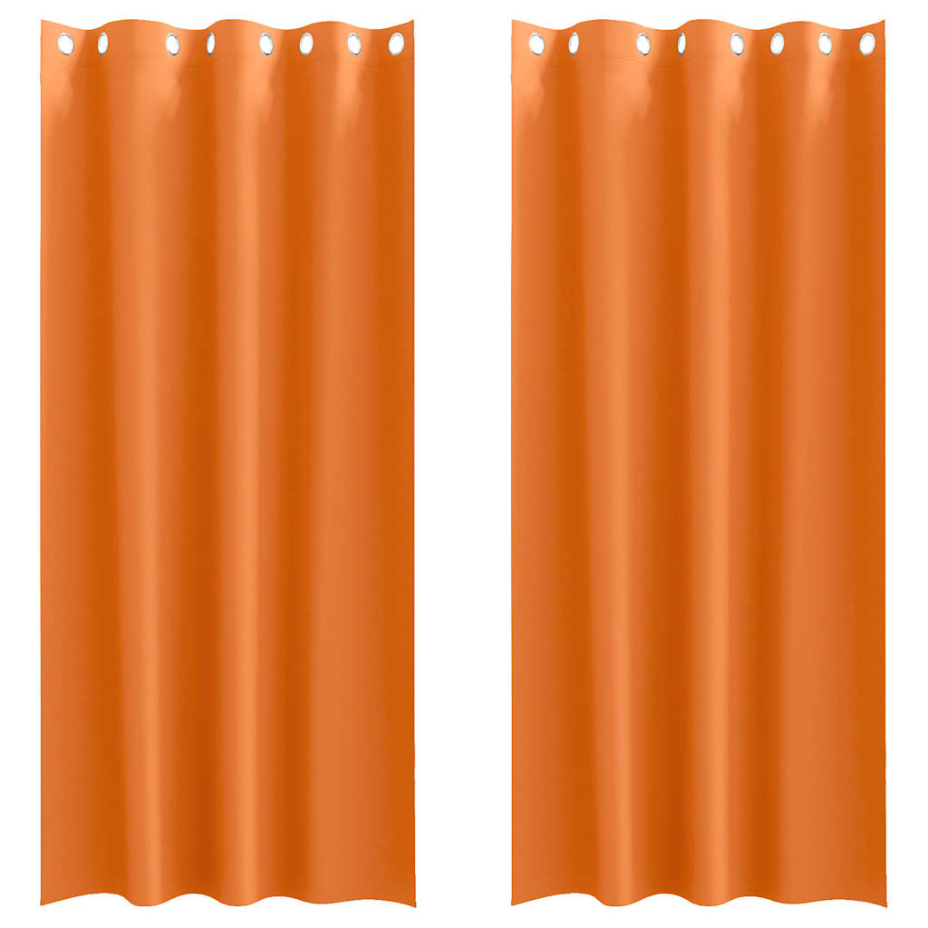 Blackout Curtains with Rings 2 pcs Bright Orange 245 x 140 cm