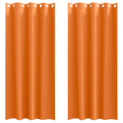 Blackout Curtains with Rings 2 pcs Bright Orange 260 x 140 cm