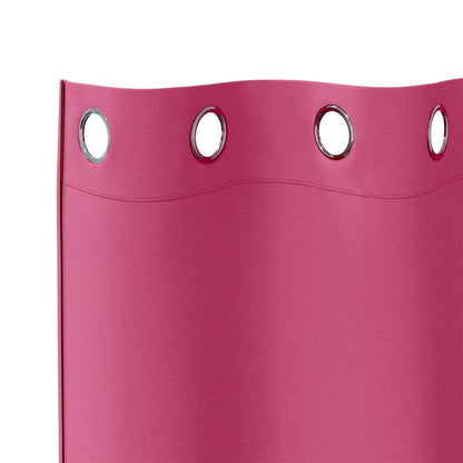 Blackout Curtains with Rings 2 pcs Bright Pink 175 x 140 cm