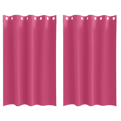 Blackout Curtains with Rings 2 pcs Bright Pink 175 x 140 cm