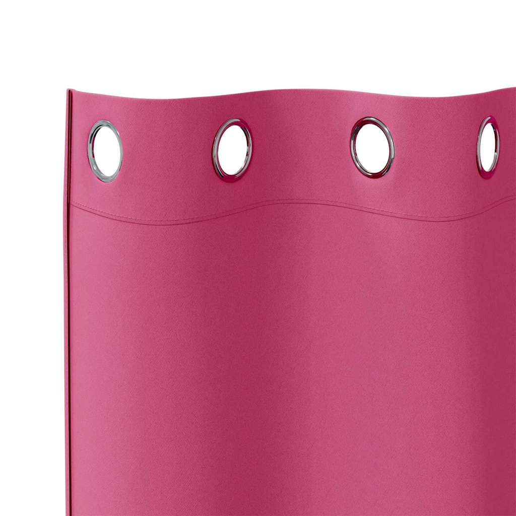 Blackout Curtains with Rings 2 pcs Bright Pink 225 x 140 cm