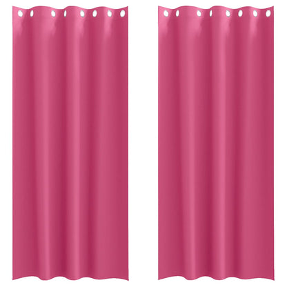 Blackout Curtains with Rings 2 pcs Bright Pink 225 x 140 cm