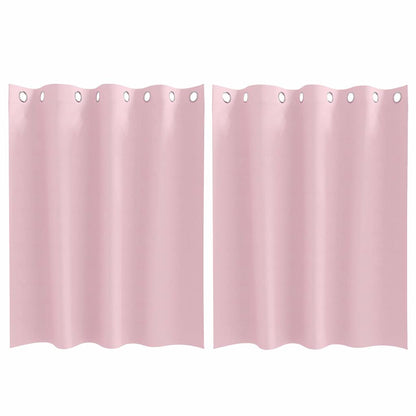 Blackout Curtains with Rings 2 pcs Baby Pink 140 x 140 cm