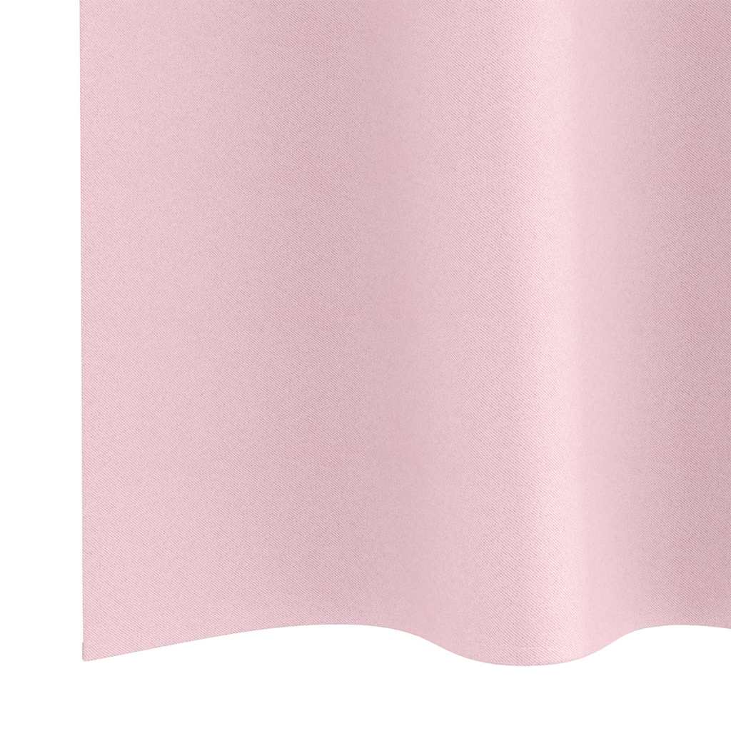 Blackout Curtains with Rings 2 pcs Baby Pink 175 x 140 cm