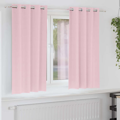 Blackout Curtains with Rings 2 pcs Baby Pink 175 x 140 cm