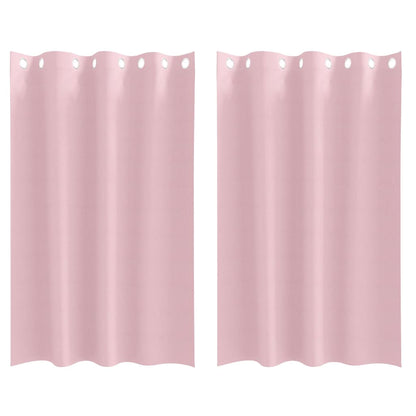 Blackout Curtains with Rings 2 pcs Baby Pink 175 x 140 cm