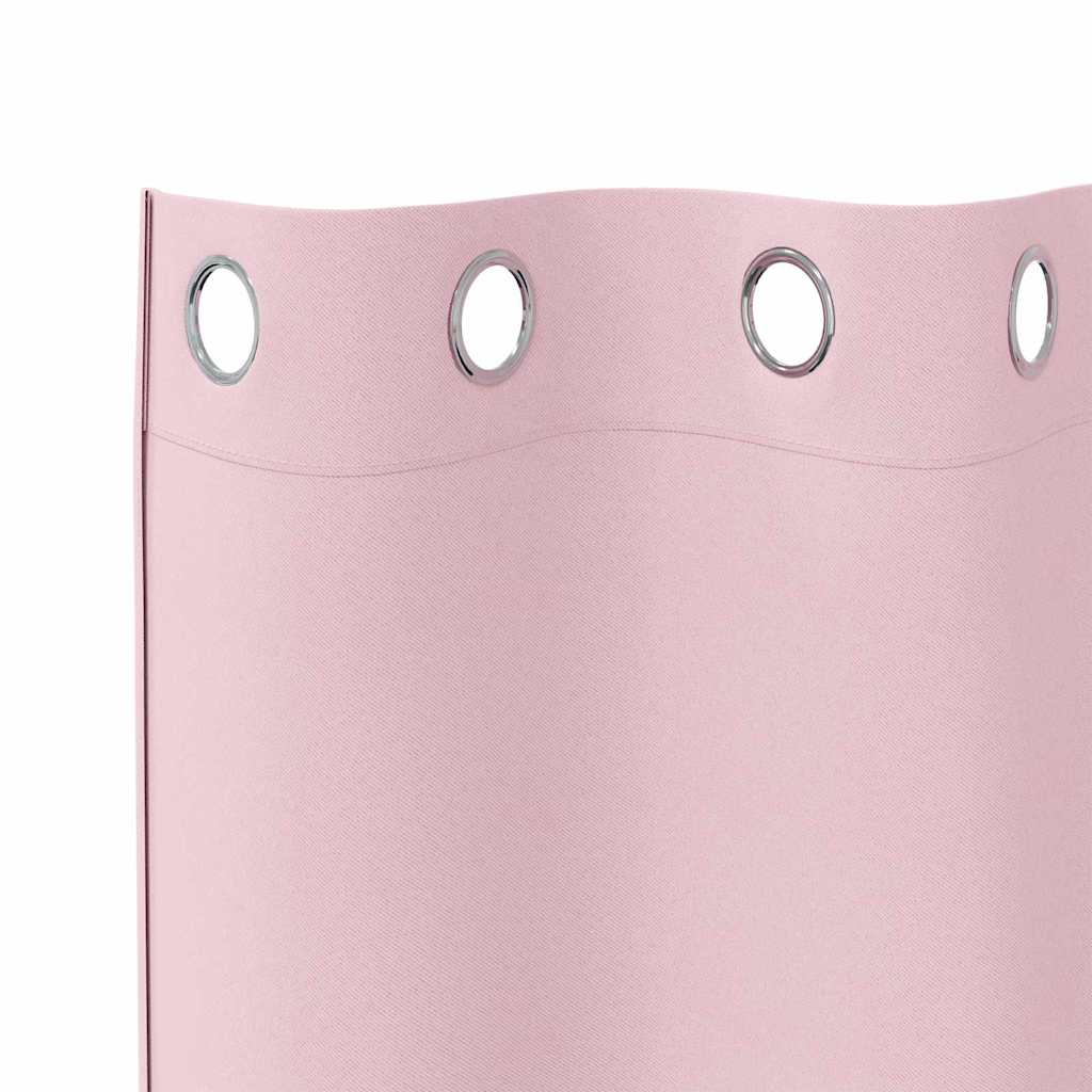 Blackout Curtains with Rings 2 pcs Baby Pink 260 x 140 cm