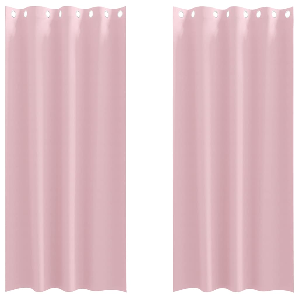 Blackout Curtains with Rings 2 pcs Baby Pink 260 x 140 cm