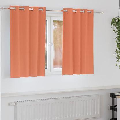 Blackout Curtains with Rings 2 pcs Terracotta 140 x 140 cm