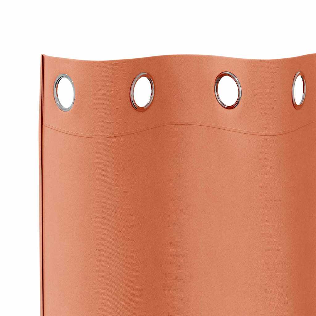 Blackout Curtains with Rings 2 pcs Terracotta 175 x 140 cm