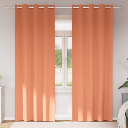 Blackout Curtains with Rings 2 pcs Terracotta 225 x 140 cm