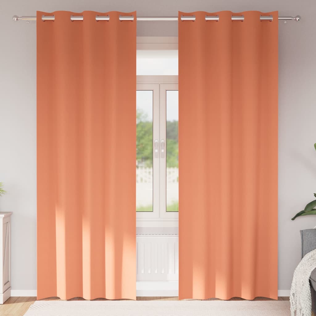 Blackout Curtains with Rings 2 pcs Terracotta 245 x 140 cm